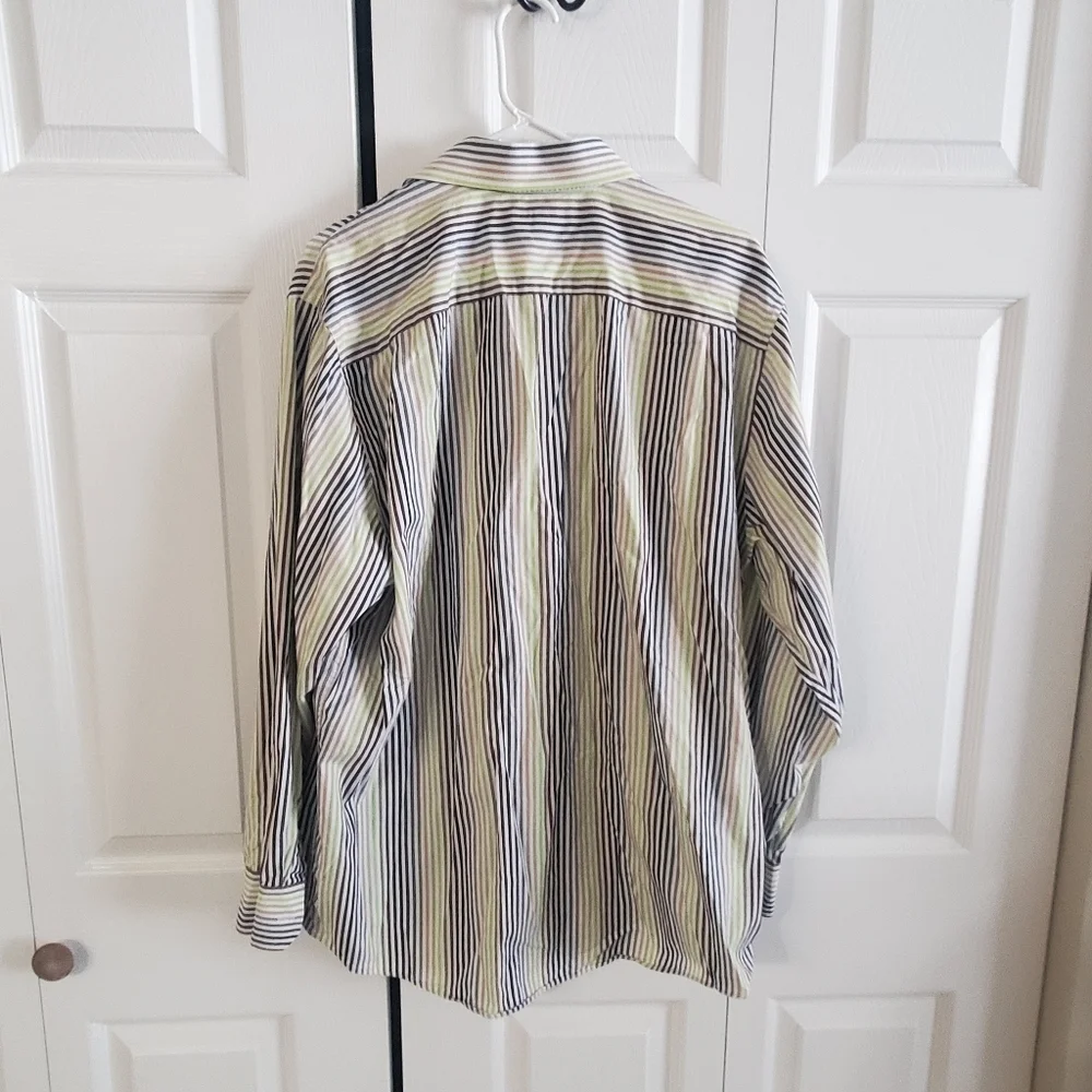 BANANA REPUBLIC MENS STRIPE BUSINESS SUIT OFFICE SHIRT. XL 17 17.5 NECK.